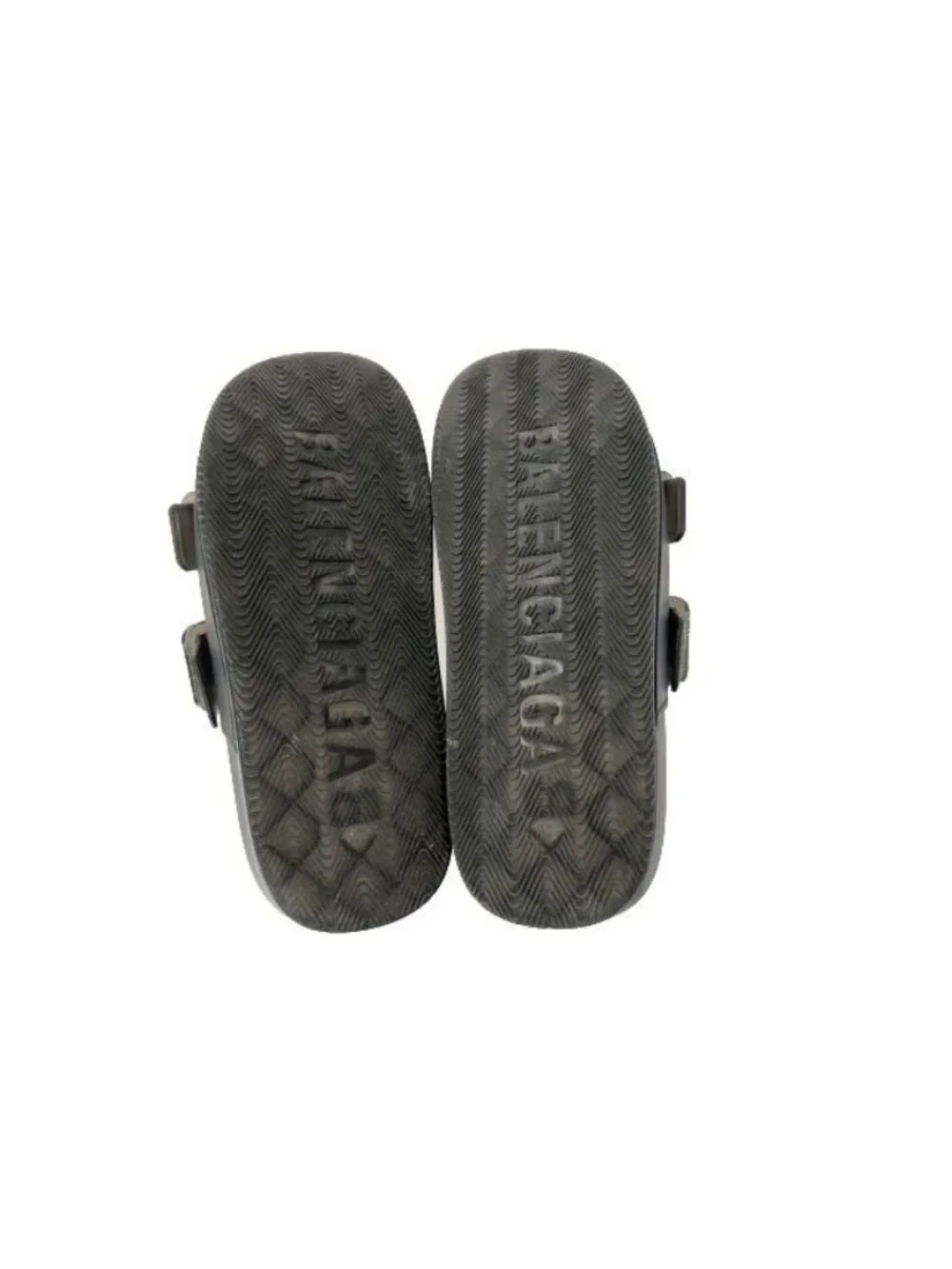 Balenciaga Mallorca Rubber Clear Belted Slide Sandals Black 37
